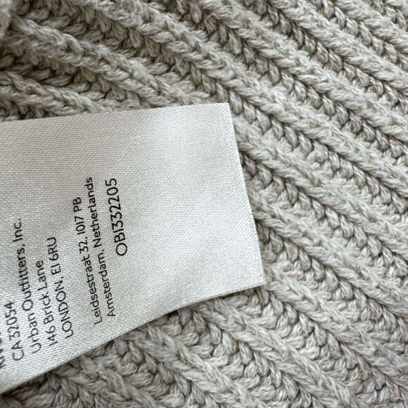 Free People Sweater Womens Small Tan Marlie Deep V-Neck Ribbed Knit Long Sleeve - Picture 11 of 12